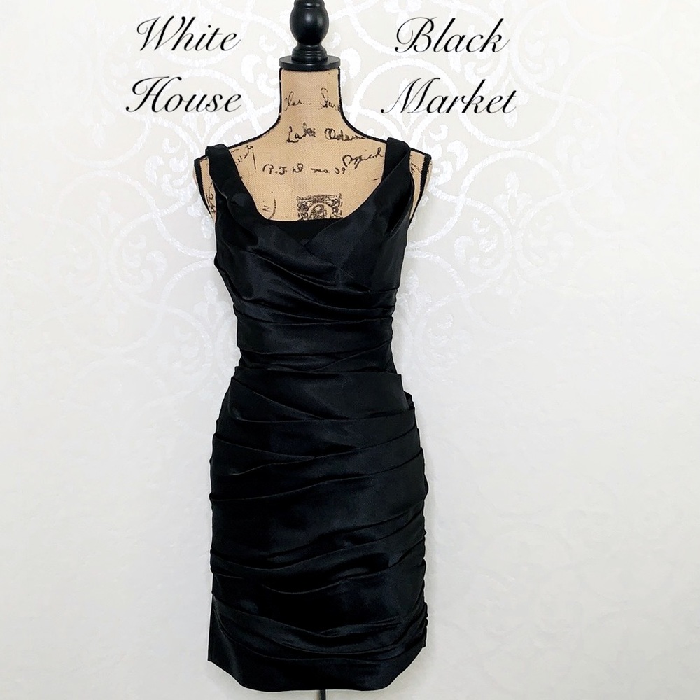 WHITE HOUSE BLACK MARKET SATIN SHEATH DRESS SIZE 4